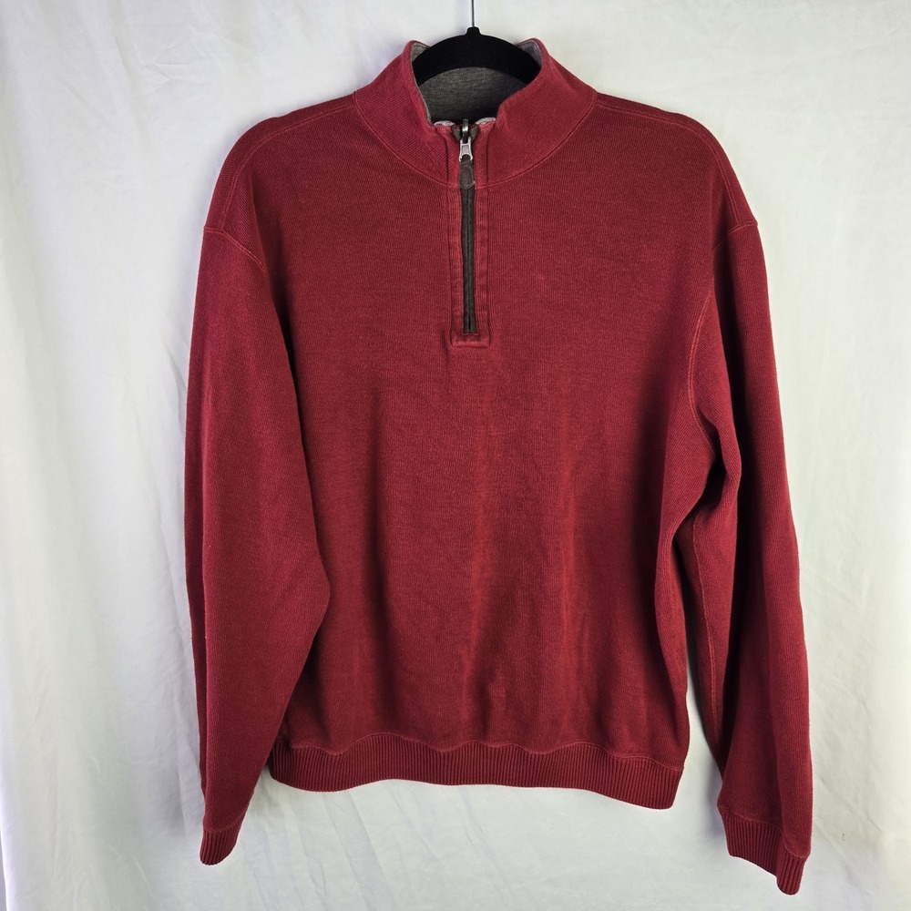 Daniel Cremieux Mens XL 1/4 Zip Reversible 100% Cotton Sweater Preppy Quiet Lux
